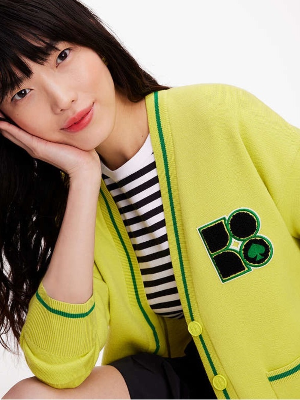 Kate Spade 100% Wool Noel Cardigan, Wasabi, Size XL - Picture 2 of 14